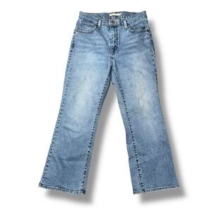 Levi's High Waisted Crop Flare Jeans Women 29 Blue Excellent WaterLess Denim